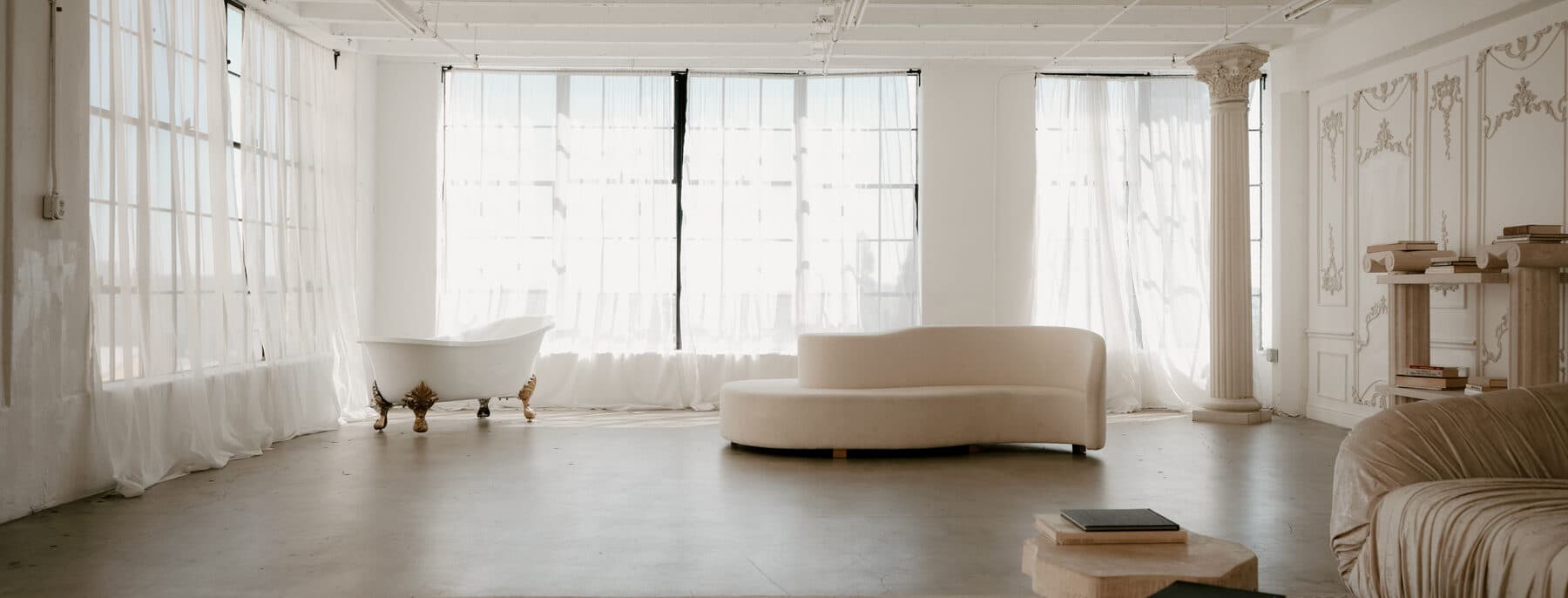 Inside a DTLA Visuals photo studio rental in Downtown Los Angeles