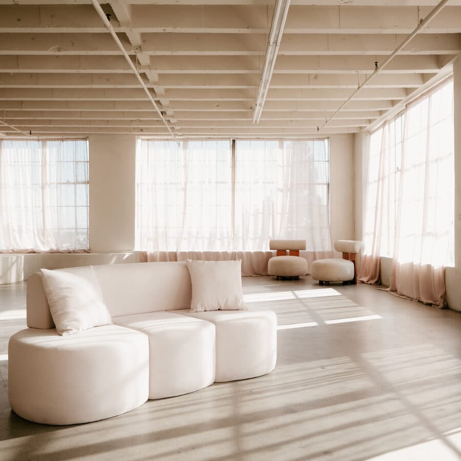 DTLA Visuals studio interior in golden-hour light