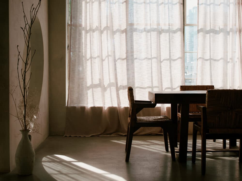 Controlled natural light inside the Japandi studio at DTLA Visuals